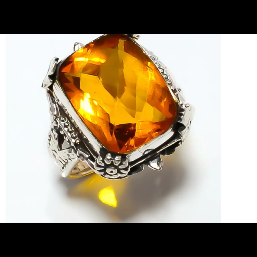 🔥💕 Citrine set in Silver ring ❤️🌹 - Picture 3 of 5